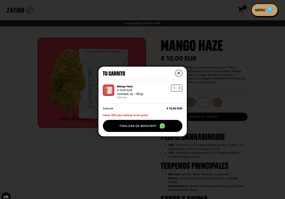 Checkout de Zafiro Premium